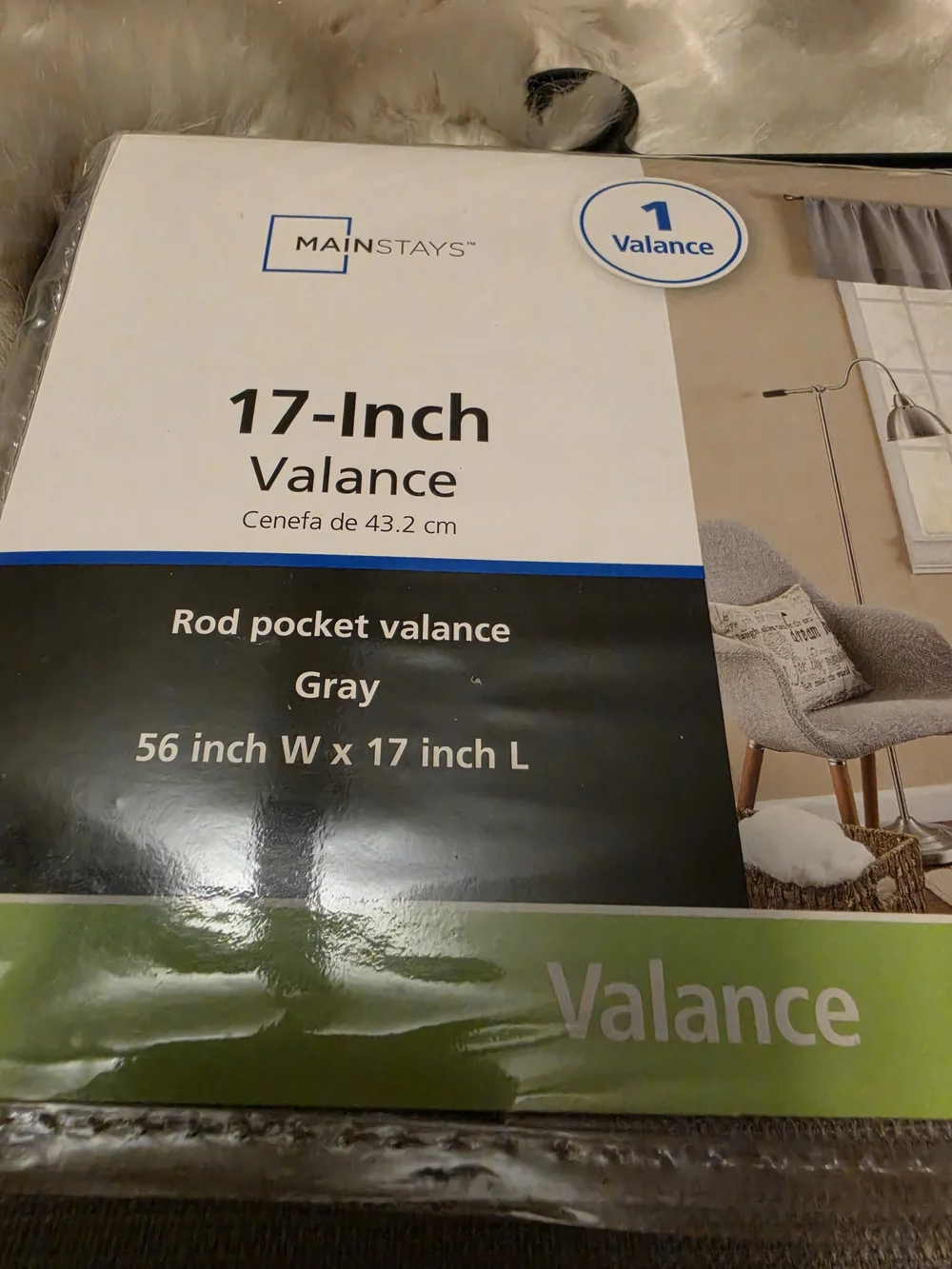 Mainstays Gray Rod Pocket Valance